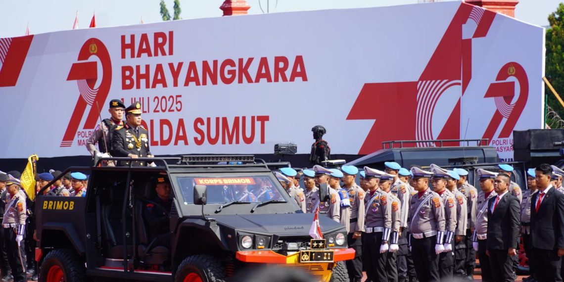 Perkuat Sinergi Karutan Kelas I Medan Hadiri Upacara Dan Syukuran Hari Bhayangkara KE-79 Di MAPOLDA SUMUT