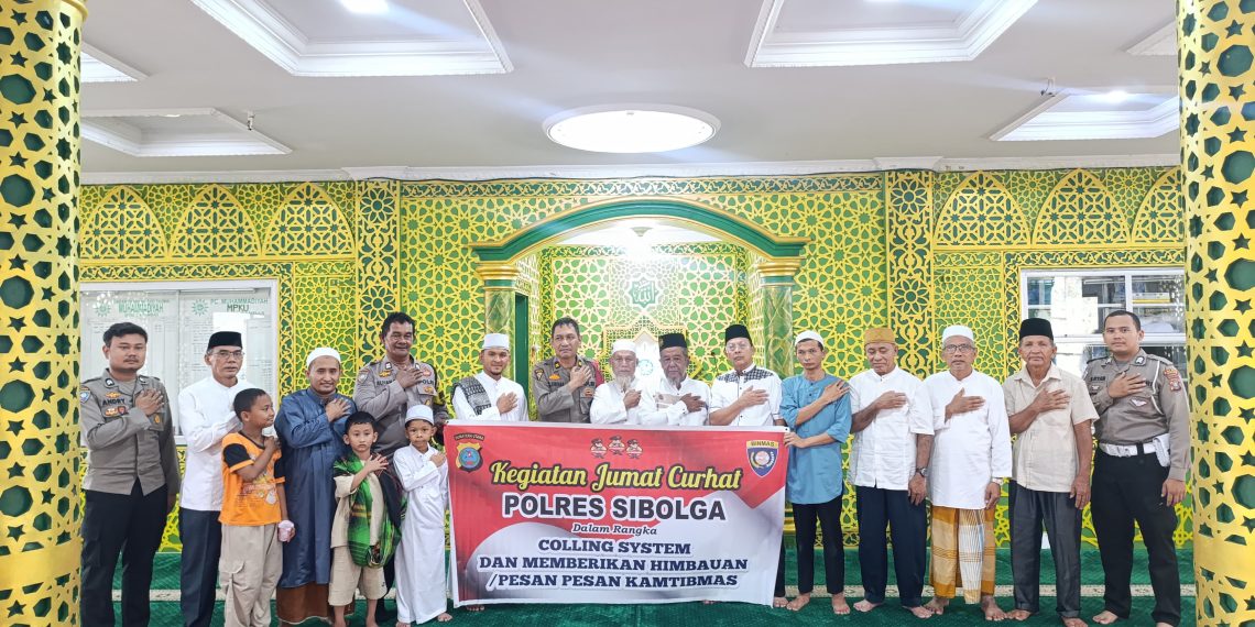 Personil Polres Sibolga Sampaikan Pesan Kamtibmas Kepada Jemaah Masjid Taqwa Muhammadiyah Sibolga Sambas