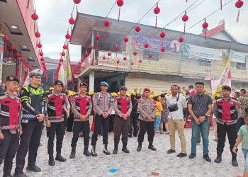 Pastikan Perayaan HUT Dewa Chi Kung Kondusif, Personil Polres Sibolga Laksnakan Pengamanan