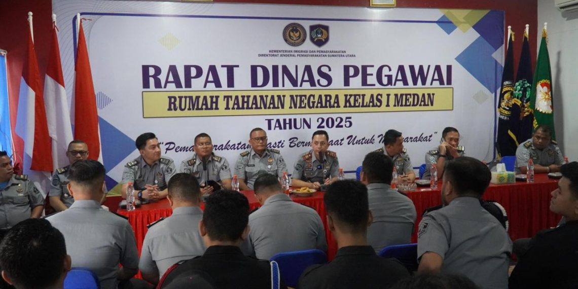 Usai Rapat Dinas Pegawai Rutan I Medan Laksanakan Tes Urine Bersama