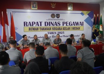 Usai Rapat Dinas Pegawai Rutan I Medan Laksanakan Tes Urine Bersama
