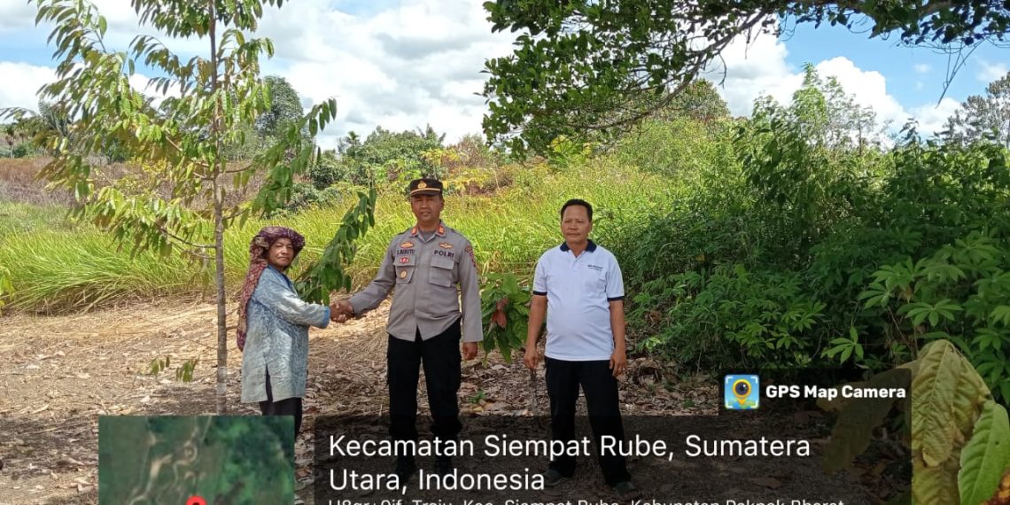 Kapolsek Sukaramai Turun Langsung Cek Lokasi Penanaman Serentak Di Kecamatan Siempat Rube