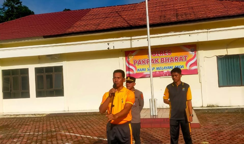 Ciptakan Jasmani Dan Rohani Yang Sehat Waka Polres Pakpak Bharat Pimpin Olahraga Rutin.