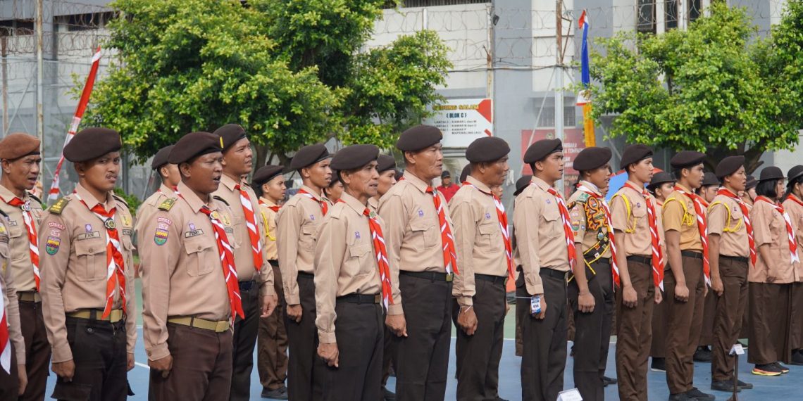 Warga Binaan Rutan Medan Ikuti Upacara Pembukaan Perkemahan Satya Dharma Bakti Pemasyarakatan Tahun 2025