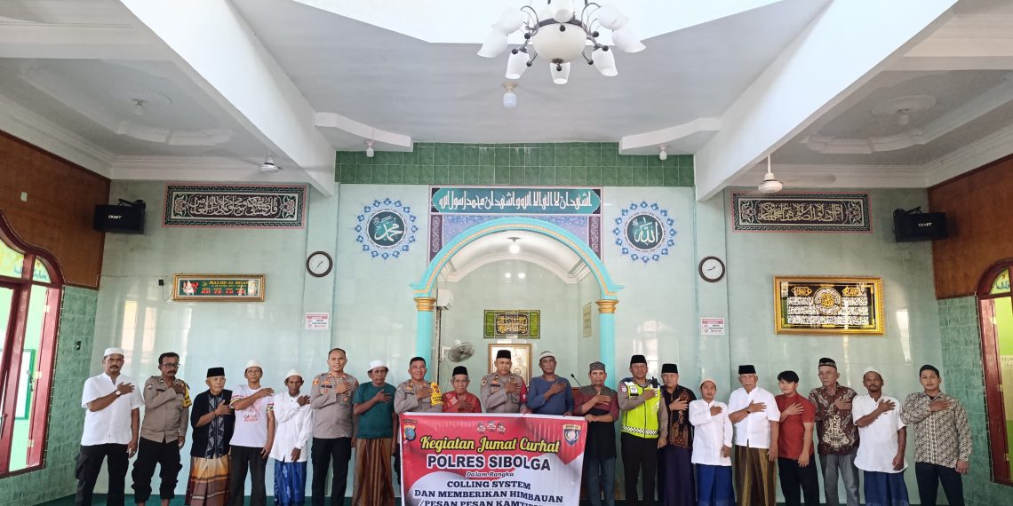 Dalam Rangka Jumat Curhat, Polres Sibolga Berikan Pesan Kamtibmas Di Masjid Al-Ihsan Sibolga