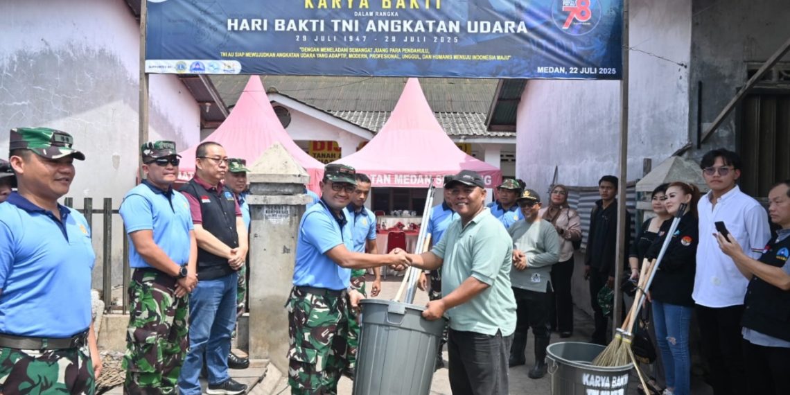 TNI AU Wilayah Medan Gelar Pembersihan dalam Rangka Peringatan Ke-78 Hari Bakti TNI Angkatan Udara