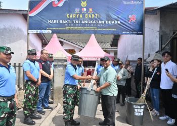 TNI AU Wilayah Medan Gelar Pembersihan dalam Rangka Peringatan Ke-78 Hari Bakti TNI Angkatan Udara