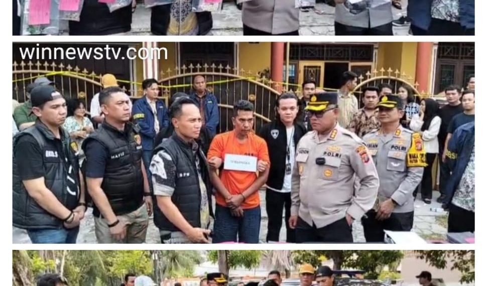 Kapolrestabes Medan Lakukan Konferensi Pers Kasus Pembunuhan Nenek Usia 72 Tahun Di Helvetia