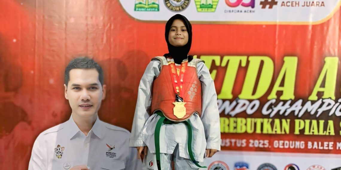 Nayla Juliva Hidayat Harumkan Nama Sumut, Raih Emas di Kejuaraan Taekwondo Piala Setda Aceh