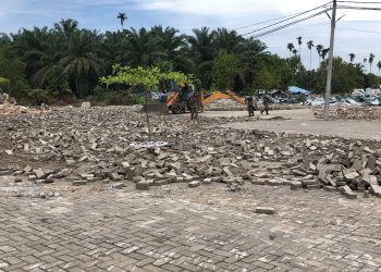 Aparat Gabungan Masih Kawal Hari Ketiga Penertiban, THM Marcopolo Akhirnya Diratakan