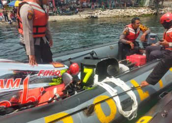 Respons Cepat Polda Sumut Amankan Insiden Crash Pembalap F1 Powerboat 2025, Balapan Tetap Berjalan Baik