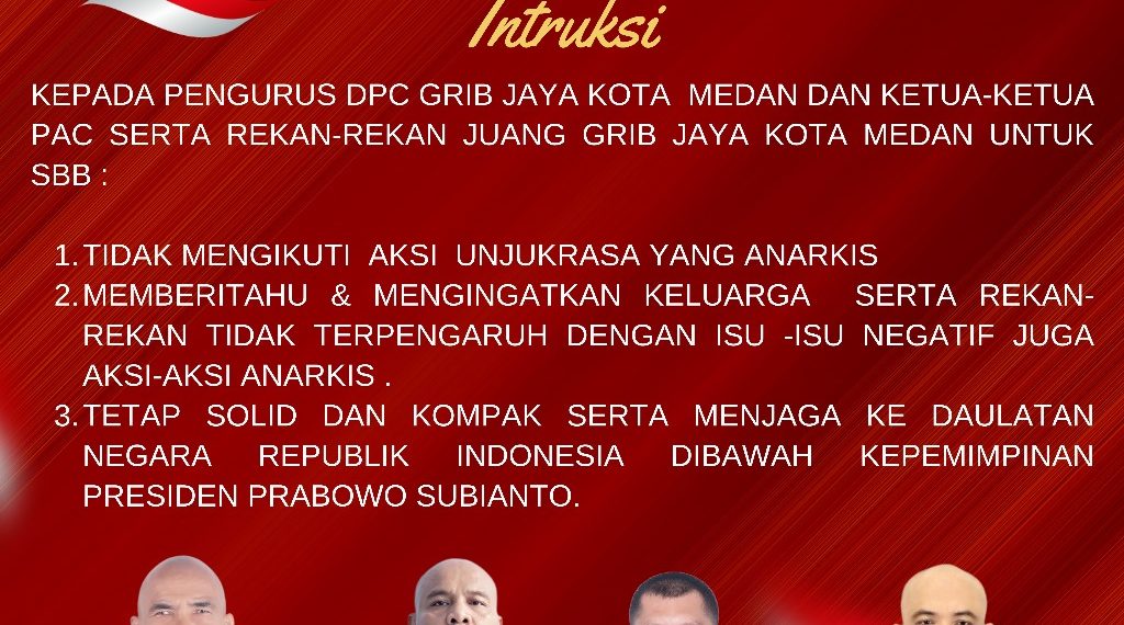 GRIB Jaya Kota Medan Imbau Anggota Tidak Ikut Aksi Demo