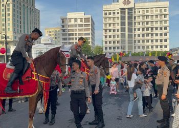 Ditsamapta Polda Sumut Meriahkan Car Free Day dengan Gerakan Pangan Murah