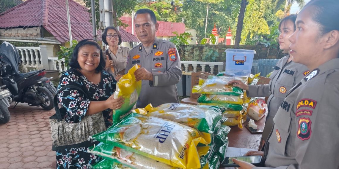 Polda Sumut Gelar Gerakan Pangan Murah di Gereja GBKP Bangun Mulia, Ringankan Beban Masyarakat