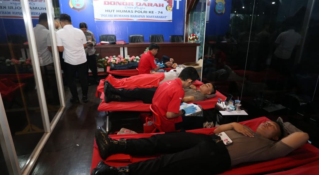 Sambut HUT ke-74, Humas Polda Sumut Gelar Donor Darah Serentak Wujud Kepedulian untuk Sesama