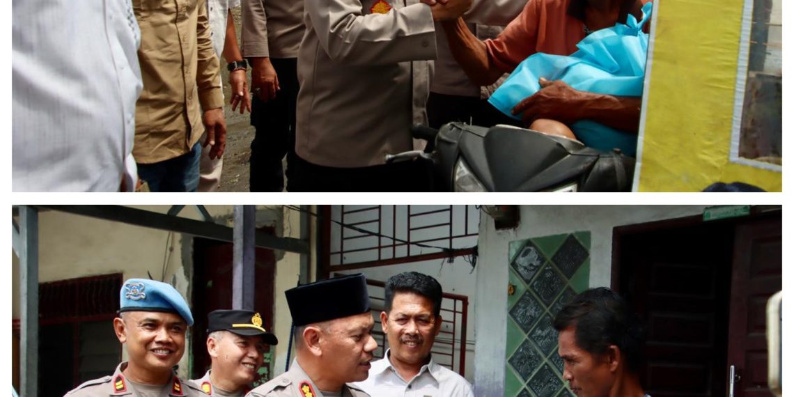 Kapolres Pelabuhan Belawan Beri Bantuan Sembako untuk Warga Terdampak Banjir Rob