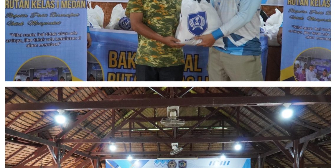 Rutan Kelas I Medan Gelar Fisik Mental dan Disiplin Sekaligus Salurkan 50 Paket Bantuan Sosial di Kampung Ladang