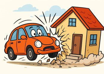 Mobil mewah Honda Brio Seruduk Rumah Warga di Jalan diski Medan