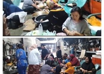 Pengusaha Bengkel Las Membuka Dapur Umum Untuk Warga Terkena Dampak Banjir Di Jalan Menteng Raya Kecamatan Medan Denai