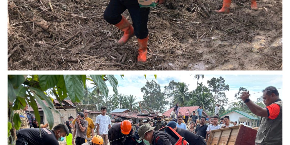 Brimob Polda Sumut Evakuasi Korban dan Kuatkan Warga di Tengah Derita Banjir Batang Toru