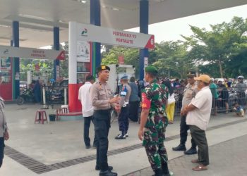 Polsek Pantai Cermin dan Koramil Cek Stok BBM, Perkuat Mitigasi Pasca Banjir