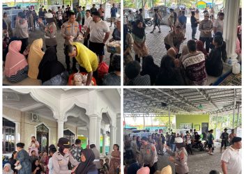 Polwan Polres Langkat Gelar Trauma Healing bagi Korban Banjir di Desa Pantai Gemi