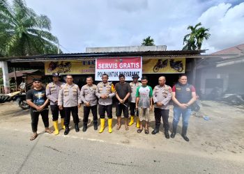 Kapolres Tapsel Resmikan Bengkel Servis Gratis untuk Warga Terdampak Banjir Bandang di Batang Toru