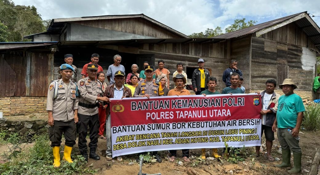 Polres Taput Bangun Sumur Bor, Hadirkan Air Bersih bagi Warga Lobu Pining Pascabencana Longsor