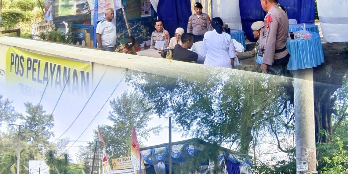 Cek Kesehatan Gratis Warnai Posyan Nataru Pantai Cermin, PLN Tambah Penerangan Jalan