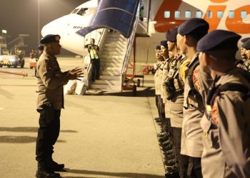 Ratusan Personel Brimob dari Lima Polda Tiba di Kualanamu, Perkuat Penanggulangan Bencana di Sumut dan Aceh