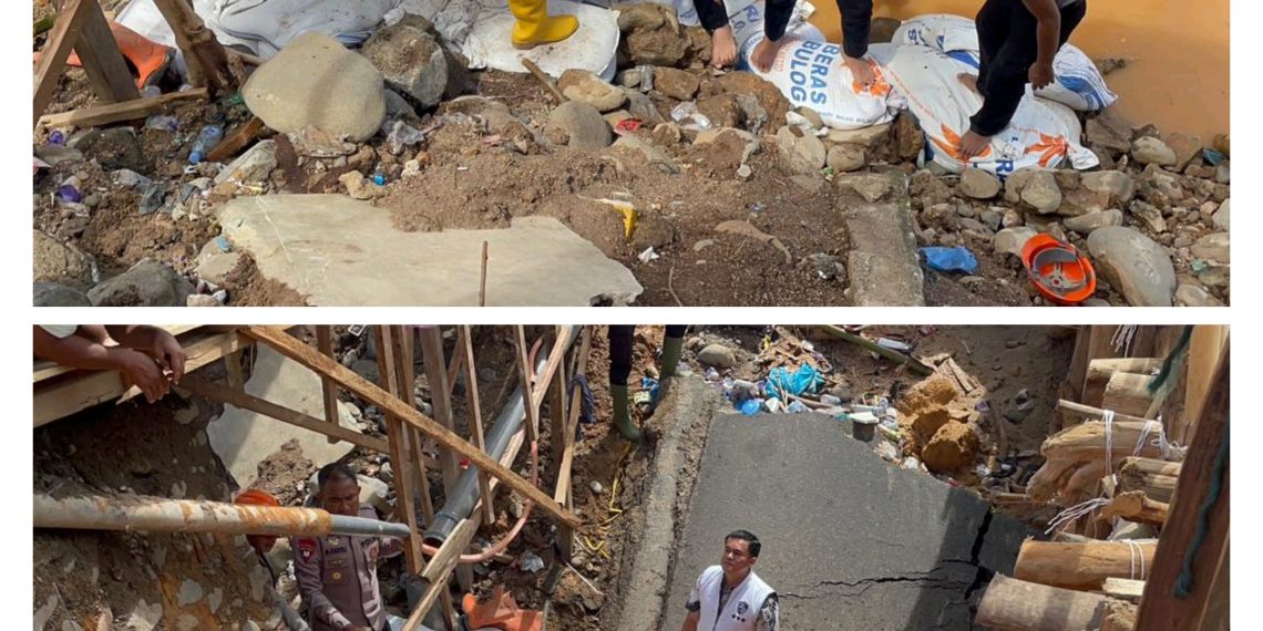 POLDA SUMUT BANGUN JEMBATAN DARURAT DI TAPTENG, PULIHKAN AKSES WARGA DAN JALINSUM