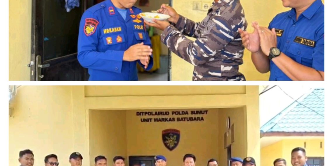 POS TNI AL Tanjung Tiram & Karang Taruna Beri Kejutan Tumpeng HUT Korps Polairud di Markas Batubara