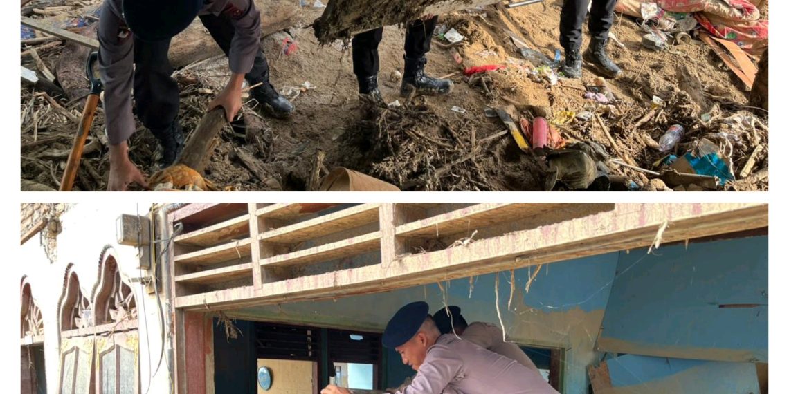 Hadir Untuk Masyarakat: Polda Sumut Bersihkan Sekolah dan Masjid Terdampak Longsor di Garoga