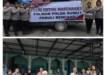 Uluran Tangan di Tengah Longsor Sibolga, Polwan Polda Sumut Hadir Menguatkan Warga