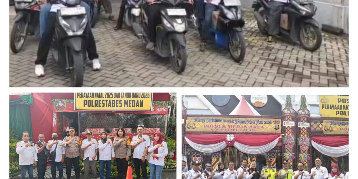 Pokdarkamtibmas Bhayangkara Sumut, Resor Medan Beserta Jajaran Sektor Sambangi Sejumlah Pos PAM Nataru di Wilayah Hukum Polrestabes Medan