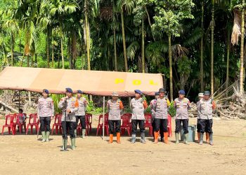 Kenaikan Pangkat di Tengah Misi Kemanusiaan, Brimob Polda Sumut Gelar Upacara Sederhana