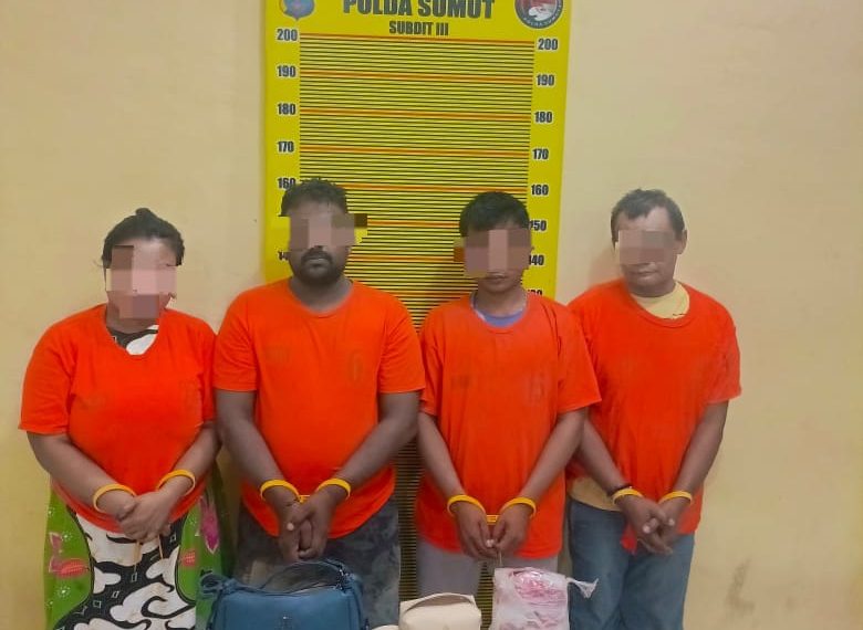 Bongkar Jaringan Sabu di Kampung Baru, Polda Sumut Amankan 4 Pelaku dan 1 Kg Narkotika