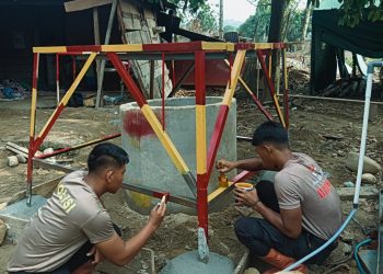 Pulihkan Kehidupan Pascabanjir, Brimob Batalyon C Bersinergi Bangun Air Bersih dan Fasilitas Warga di Batang Toru