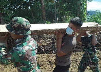 Sinergi Brimob dan TNI Dukung Pemulihan Warga melalui Pembangunan Hunian Tetap