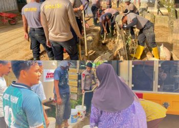 Dari Pembersihan Parit hingga Air Bersih, Brimob Bantu Warga Tapanuli Tengah Bangkit