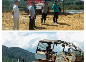 Sinergi Brimob, TNI, dan Pemda Percepat Pembangunan Huntara di Aek Latong