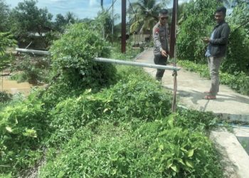 Akses Warga Terancam, Brimob Sumut Lakukan Pengecekan Jembatan Gantung di Tukka