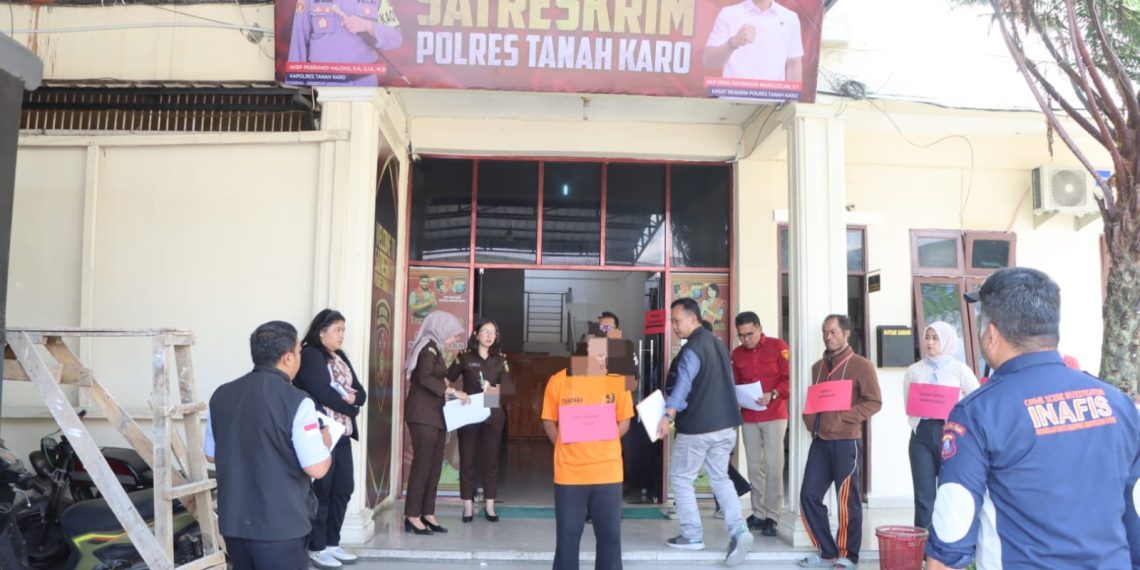 Ungkap Perkara Secara Terang, Polres Tanah Karo Gelar Rekonstruksi Kasus Pembunuhan Batukarang