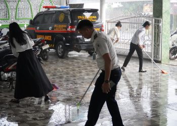 Rutan Kelas I Medan Gelar Gotong Royong Bersihkan Masjid Sambut Ramadhan
