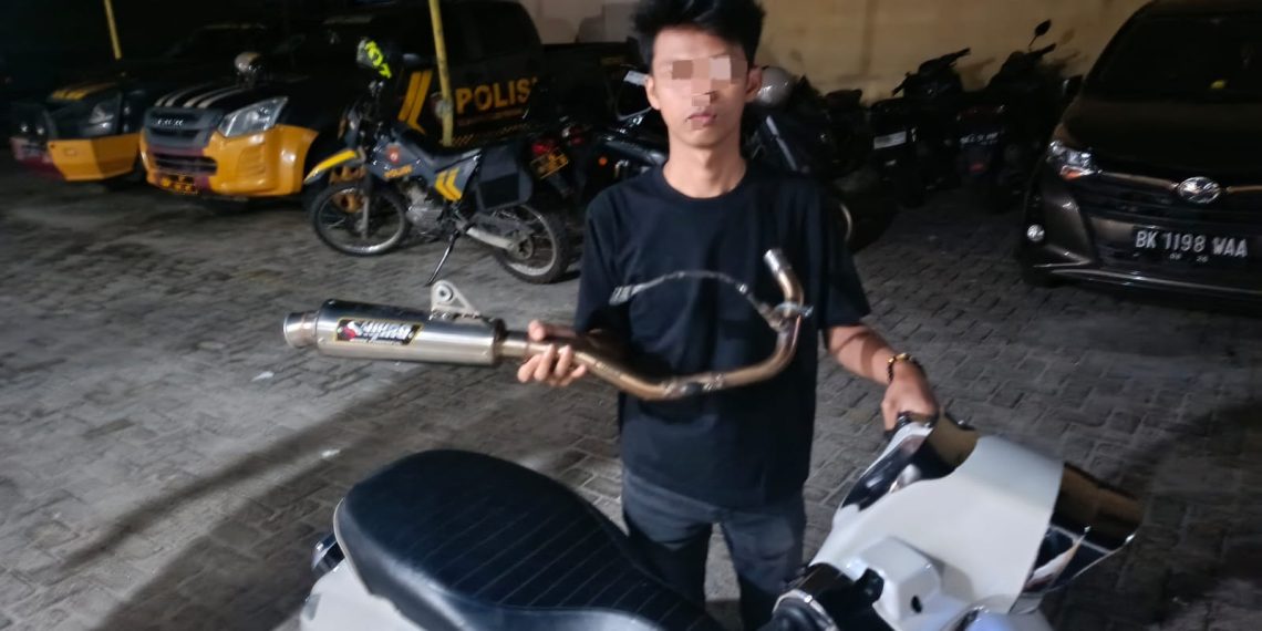 Beri Efek Jera,Timsus Dayok Mirah Polres Pematangsiantar Amankan 3 Sepedamotor Knalpot Brong