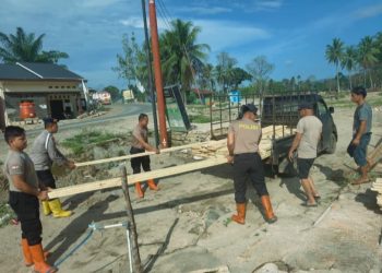 Brimob Batalyon C Kawal Pembangunan Hunian Tetap dan Sementara di Batang Toru