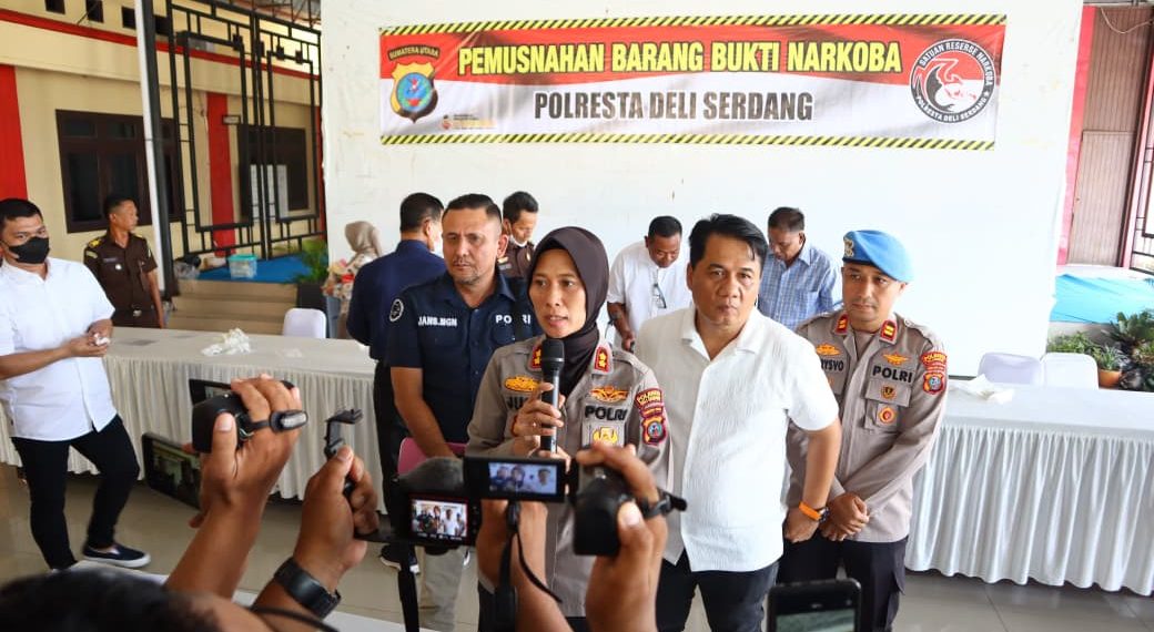 Polresta Deli Serdang Musnahkan Barang Bukti Narkoba Senilai Tujuh Miliar Rupiah