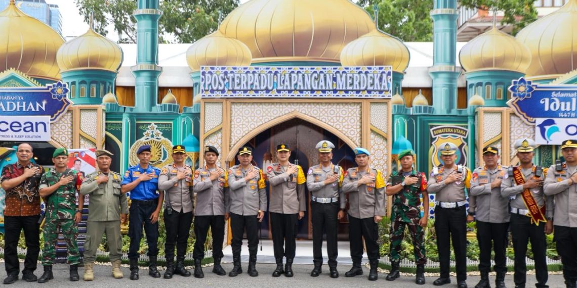 Wakapolda Sumut Cek Pos Terpadu Operasi Ketupat Toba 2026 di Lapangan Merdeka Medan