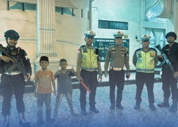Jaga Ketertiban Ramadhan, Brimob Backup Polres Tebing Tinggi Laksanakan Patroli Asmara Subuh