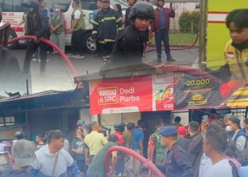 Gerak Cepat Brimob Polda Sumut Bantu Padamkan Kebakaran di Pematangsiantar